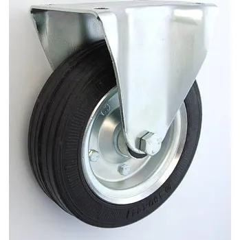 Pojezdové kolečko Pryžové kolo 180 mm pevná vidlice s deskou