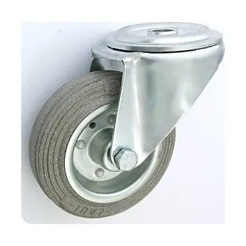 Pojezdové kolečko Pryžové kolo 100 mm otočná vidlice s otvorem