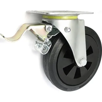 Pojezdové kolečko Pryžové kolo 200 mm otočná vidlice s deskou