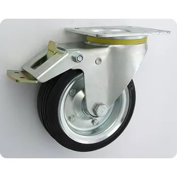 Pojezdové kolečko Pryžové kolo 160 mm otočná vidlice s deskou