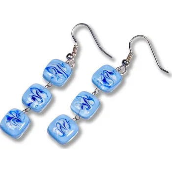 Náušnice Skleněné náušnice modré ANNA N1004