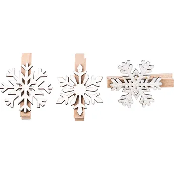 Vánoční dekorace Kolíčky dřevo 6ks/4,5cm mix natural (HEE-C047.046.053)