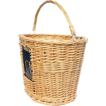 košík na kolo Max1 Koš přední s klipem + madlem ratanový přírodní 33 x 25 x 23 cm
