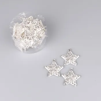Vánoční dekorace Hvězda závěs kov 24ks/4cm stříbrná (HDT-5056S)