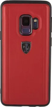 Pouzdro na mobilní telefon Ferrari Heritage Portofino Real Leather pro Samsung Galaxy S9 červené