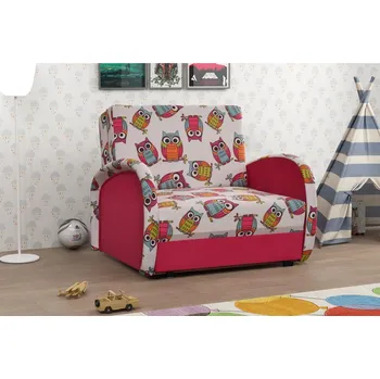 Křeslo Rozkládací křeslo KAJA 1 sova / růžová