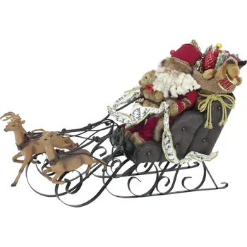 EuroPalms Vánoční figurína Santa Clause na saních se soby 75 cm Vánoční dekorace EuroPalms Vánoční figurína Santa Clause na saních se soby 75 cm