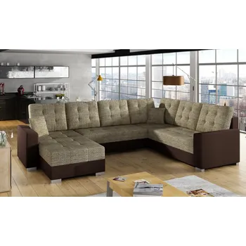 Sedací souprava Rozkládací sedací souprava EDITA cappucino / hnědá