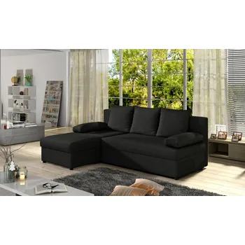 Sedací souprava Rozkládací rohová sedačka ROSSI černá