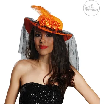 Klobouk Dámský klobouk oranžový