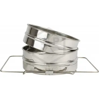 Cedník na med dvojitý rovný s úchyty nerez