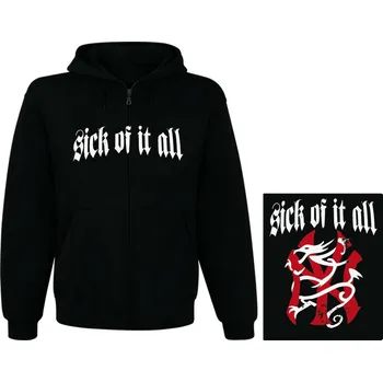 Pánská mikina mikina s kapucí a zipem Sick Of It All - logo
