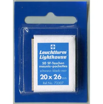 Obal pro sběratelský předmět Leuchtturm Hawidky černé, přířez 20 x 26 mm, 50 ks