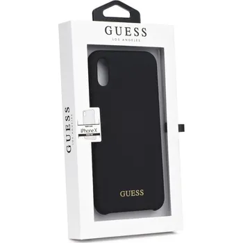 Guess Silicone Cover pro Apple iPhone X černé Pouzdro na mobilní telefon Guess Silicone Cover pro Apple iPhone X černé