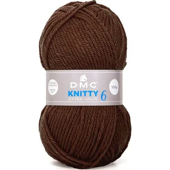 Příze Příze KNITTY 6 100g, hnědá - odstín 947