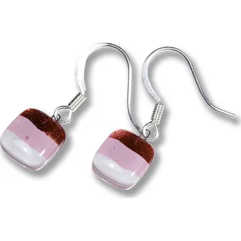 Náušnice Skleněné náušnice růžové HELENE N1107