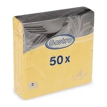 Papírový ubrousek Ubrousky papírové 33 x 33 cm, dvouvrstvé, 50 ks, žluté