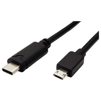 Datový kabel Roline USB 2.0 kabel, oboustranný microUSB A(M) - USB C(M), černý, 3m - 11.02.8781