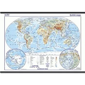 Svět - nástěnná obecně zeměpisná mapa školní 1 300 x 960 mm