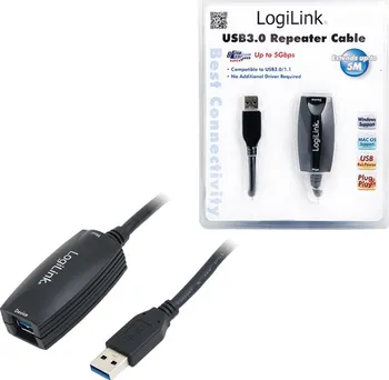 Datový kabel Logilink USB 3.0 5 m černý