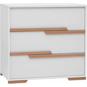 Komoda Komoda Pinio Snap se třemi zásuvkami - bílá/buk