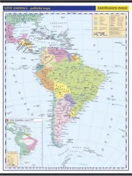 kniha Jižní Amerika školní nástěnná politická mapa 1:10 mil. 9 6x 126,5 cm