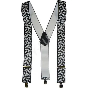 Opasek TEXIMA spol.s.r.o. Kšandy s potiskem - Cílová vlajka - šachovnice (šle) bílá