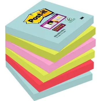 Samolepící bloček Bloček Post-it 654-6SS-MIA, 76x76 mm, 6x90 lístků