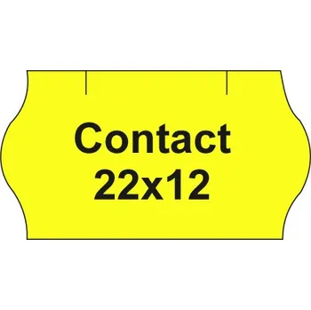 Speciální papír Etikety cen. CONTACT 22x12 oblé - 1500 etiket/kotouček, žluté
