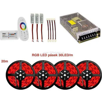 LED osvětlení Ledshopik 20m RGB LED sestava | 7,2W/m | 30LED/m | - 20m RGB LED sestava | 7,2W/m | 30LED/m | IP20 | pásek vnitřní |