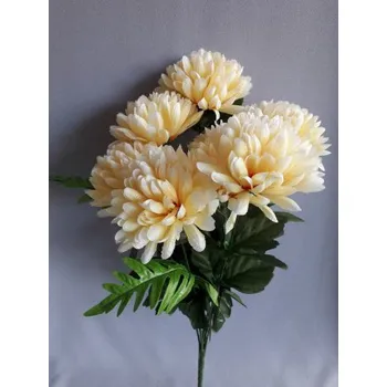 umělá květina Chryzantéma kytice J181/sv. broskvová