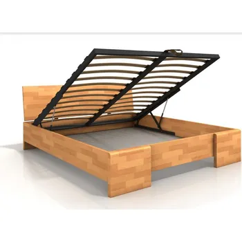 Ložnice ImportWorld Postel s úložným prostorem Marta High BC 180x200 cm, buk masiv (Barva dřeva: Bílá, Rošt varianta: Lamelový rošt)