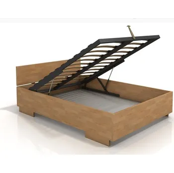 Postel ImportWorld Postel s úložným prostorem Erna High BC 120x200 cm, buk masiv (Barva dřeva: Palisandr, Rošt varianta: Lamelový rošt)