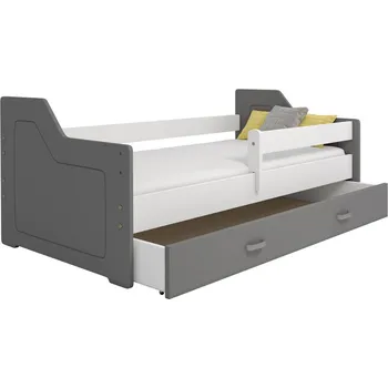 Postel ImportWorld Dětská postel Magdaléna 80x160 B4, šedá/šedá + rošt a matrace