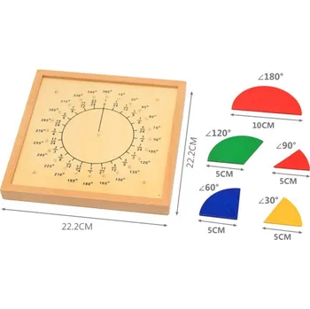 Dřevěná hračka Čína Montessori dřevěný úhloměr