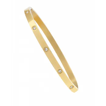 Náramek Dámský ocelový náramek Steel JGB1G o rozměrech 62X55 mm IP Gold (náramek z chirurgické oceli s broušenými kameny)