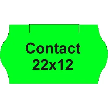 Samolepící etiketa Etikety cen. CONTACT 22x12 oblé - 1500 etiket/kotouček, zelené