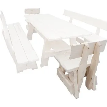 ImportWorld Zahradní židle smrk masiv Antonín v94 x š55 x h53 cm (Barva dřeva: Bělený + Lak)