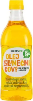 Rostlinný olej Country Life Olej slunečnicový na smažení a pečení Bio 1 l