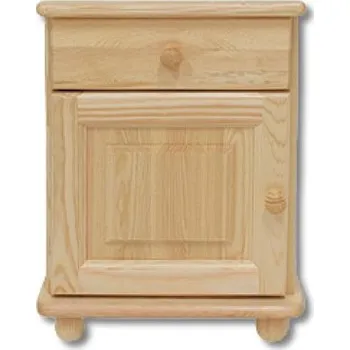 Jídelní stůl ImportWorld Noční stolek Mandy masiv v55 x š42 x h35 cm (Barva dřeva: Šedá)