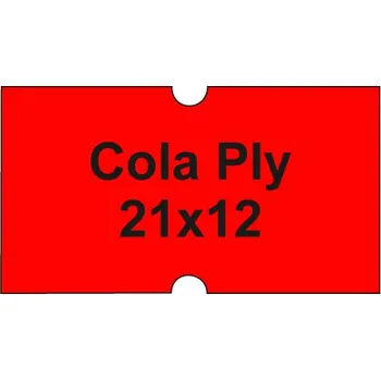 Speciální papír Etikety cen. COLA PLY 21x12 hranaté - 1250 etiket/kotouček, červené