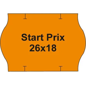 Samolepící etiketa Etikety cen. PRIX 26x18 oblé - 1000 etiket/kotouček, oranžové