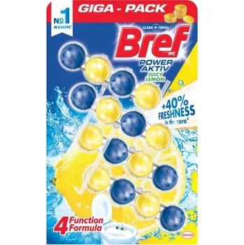 WC čistič Bref Power Aktiv Lemon 4 × 50 g