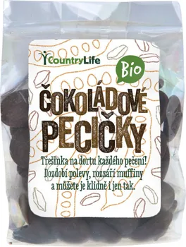 Čokoláda Country Life Čokoládové pecičky Bio 100 g