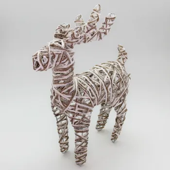 Vánoční dekorace Jelen provaz/kov 30x60cm natuŕal (RF15B060/60/N)