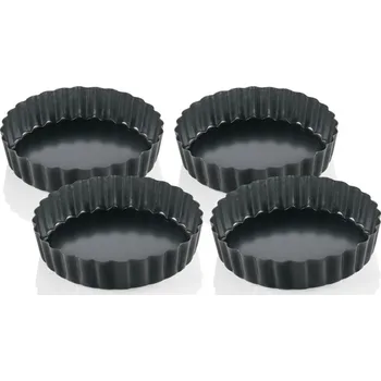 Forma na pečení Forma na koláč kulatá 11,5 cm černá 4 ks - Küchenprofi (Set formiček na koláč černá - Küchenprofi)