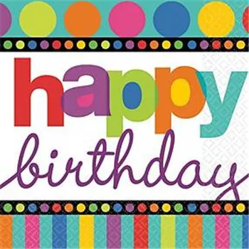 Papírový ubrousek Amscan ubrousky Happy Birthday 33 cm x 33 cm 16 ks