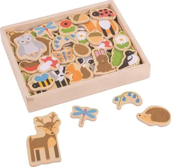 Dřevěná hračka Bigjigs Toys Magnetky lesní zvířátka