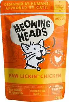 Krmivo pro kočku Meowing Heads Paw Lickin’ Chicken kapsička 100 g