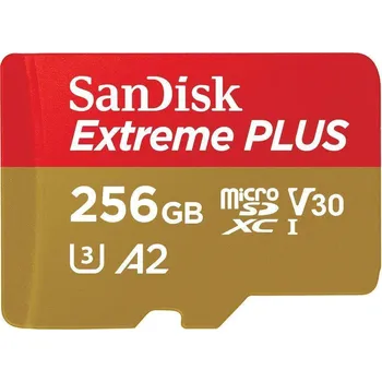 Paměťová karta SanDisk Extreme PLUS microSDXC 256GB - 170MB/s R/90MB/s W, A2 C10 V30 UHS-I